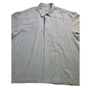 Tommy Bahama Silk Blend SS Button Down Turquoise Men's 2XL